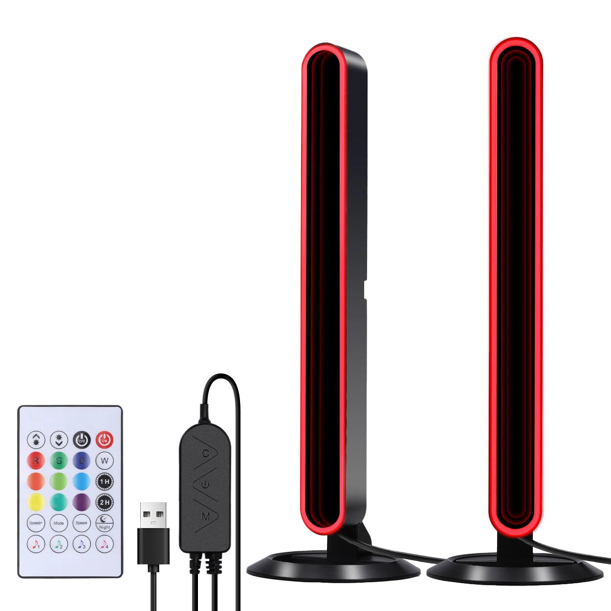 BlitzWolf Lampă LED RGB 2 bucati, 10W, pe sunet, telecomanda