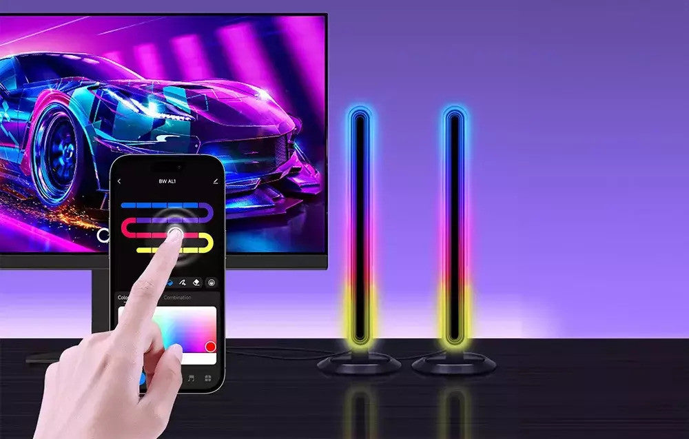 BlitzWolf Lampă LED RGB 2 bucati, 10W, pe sunet, telecomanda