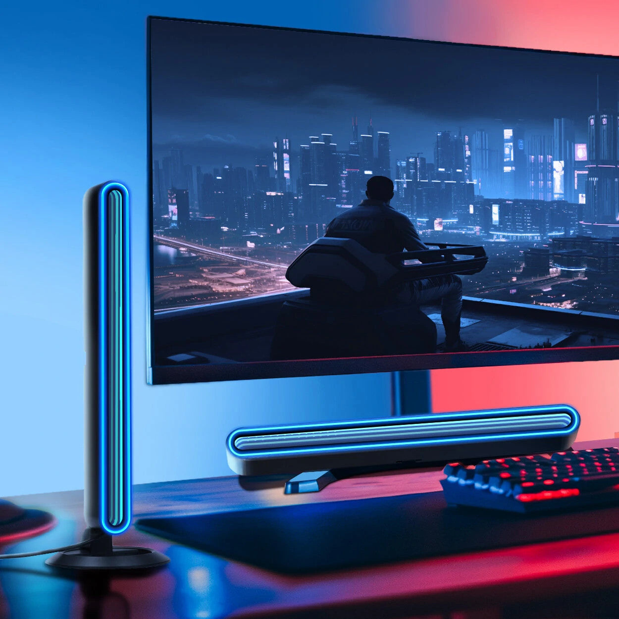 BlitzWolf Lampă LED RGB 2 bucati, 10W, pe sunet, telecomanda