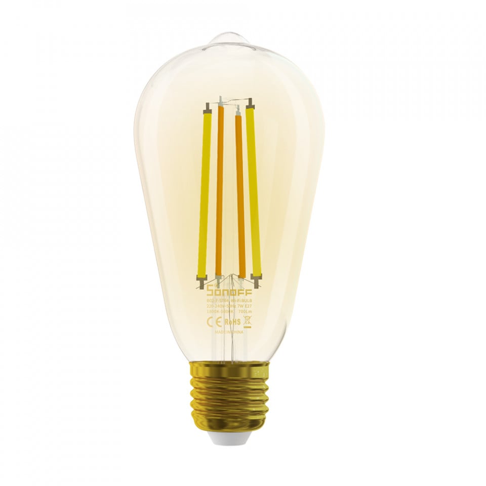 Bec LED Inteligent Sonoff B02 - F - ST64, 7W, 700lm - Mr LED - 