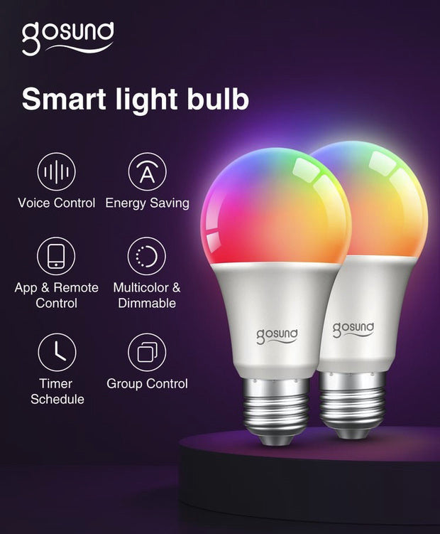 SET 2XBec inteligent WiFi RGB LED Gosund WB4-2 E27